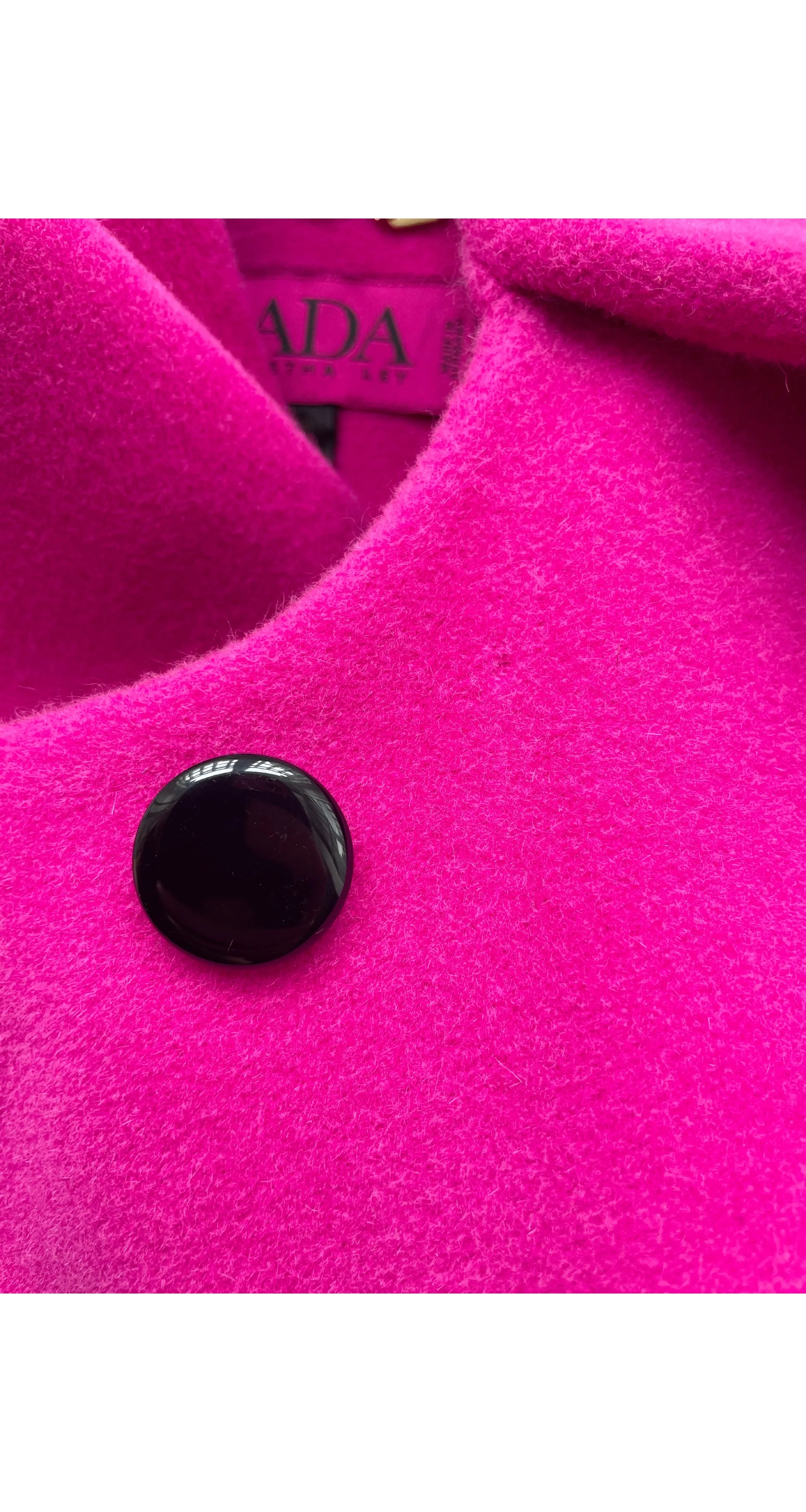 1992-93 F/W Fuchsia Angora Double-Breasted Scarf Swing Coat