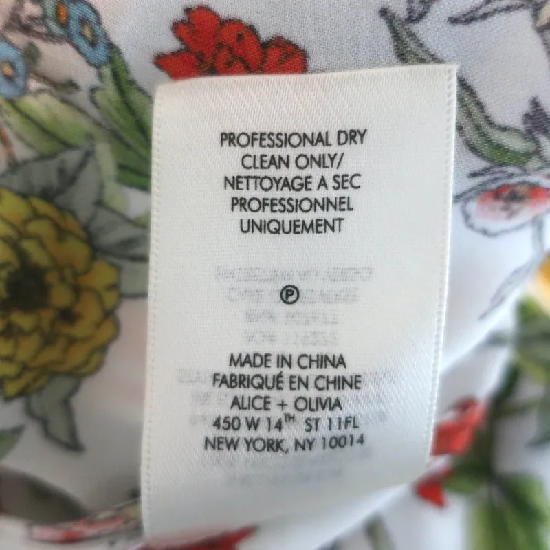 Alice   Olivia Maura Tiered Handkerchief Hem Scarf Print Midi Skirt Size 4
