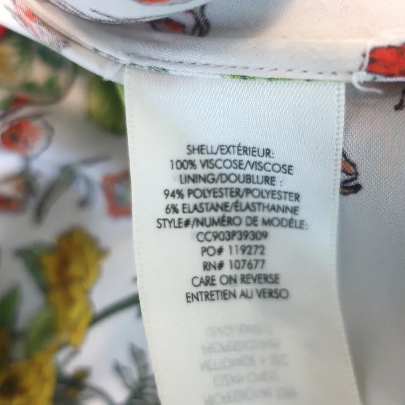 Alice   Olivia Maura Tiered Handkerchief Hem Scarf Print Midi Skirt Size 4