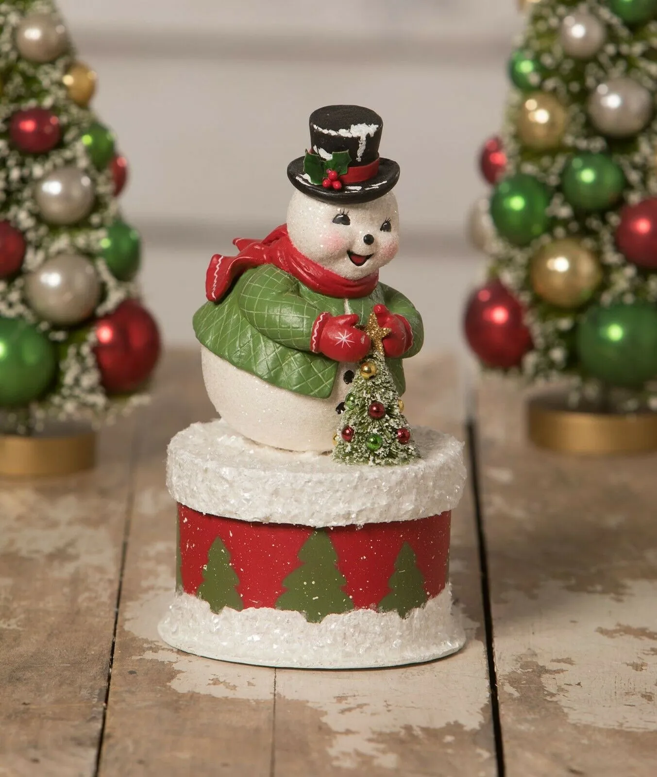 Bethany Lowe Christmas Old Friend on Box Snowman TL0227