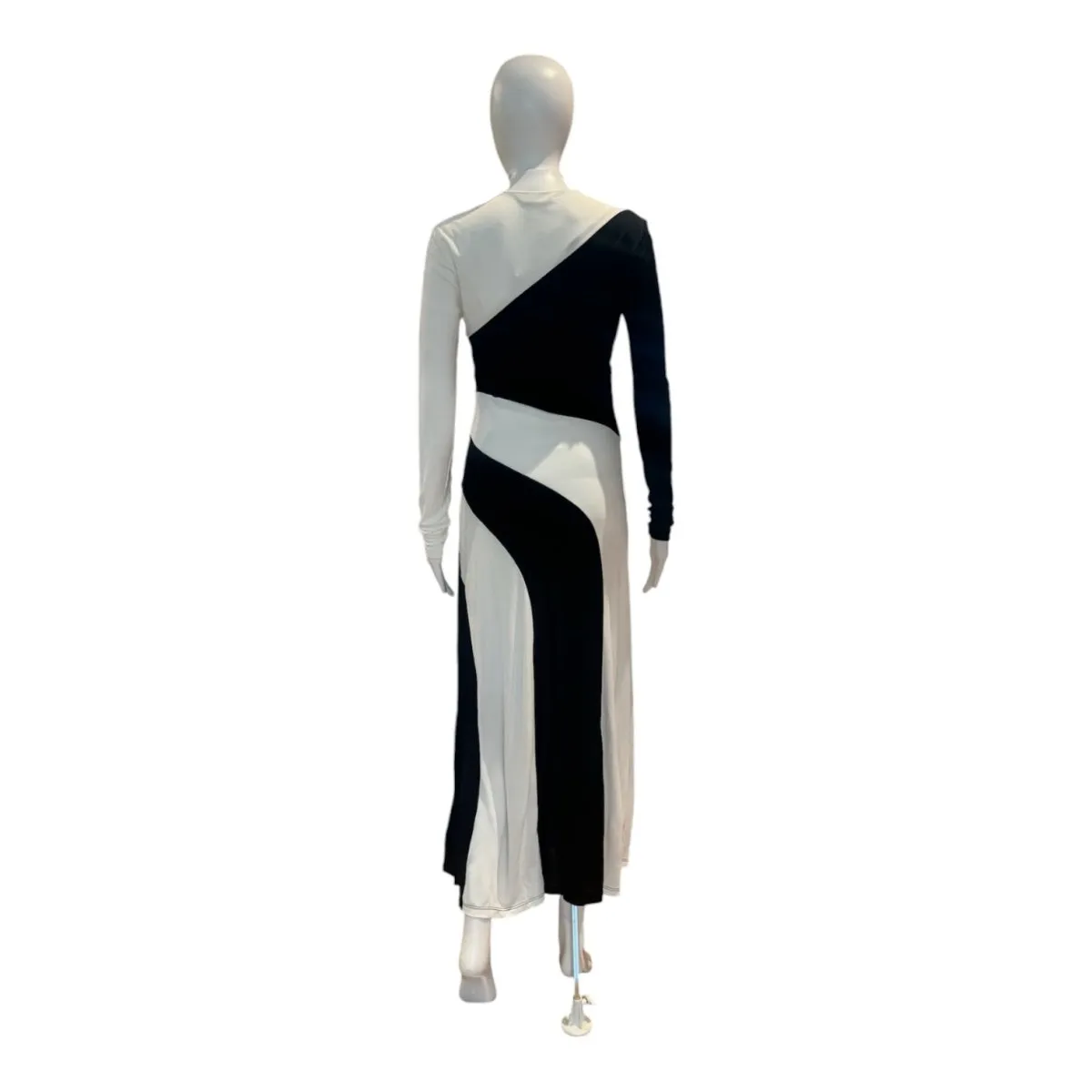 Black & White Cut-Out Midi Dress