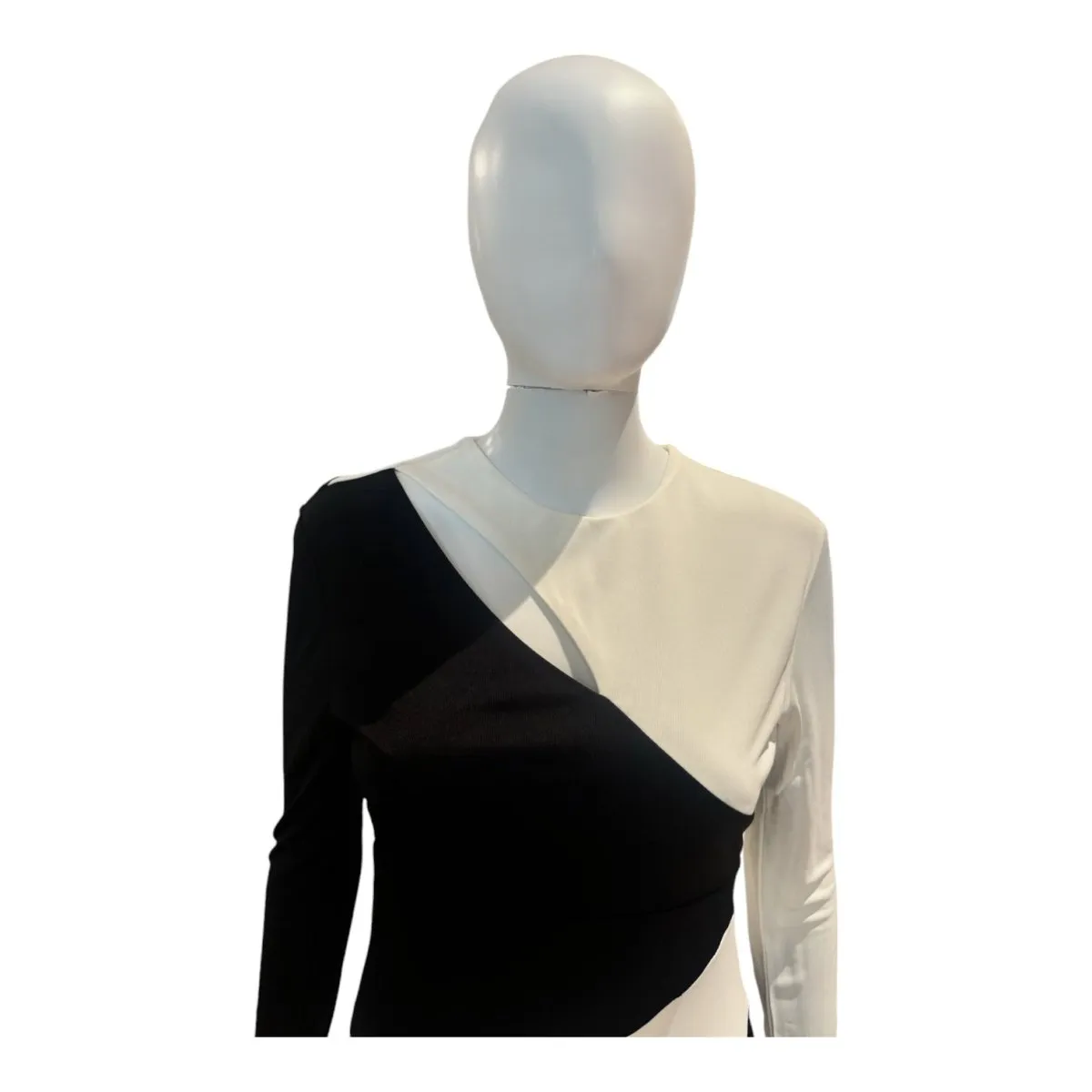 Black & White Cut-Out Midi Dress