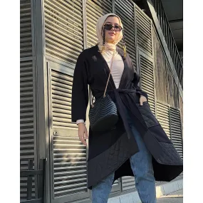 Black wool cashmere cardigan