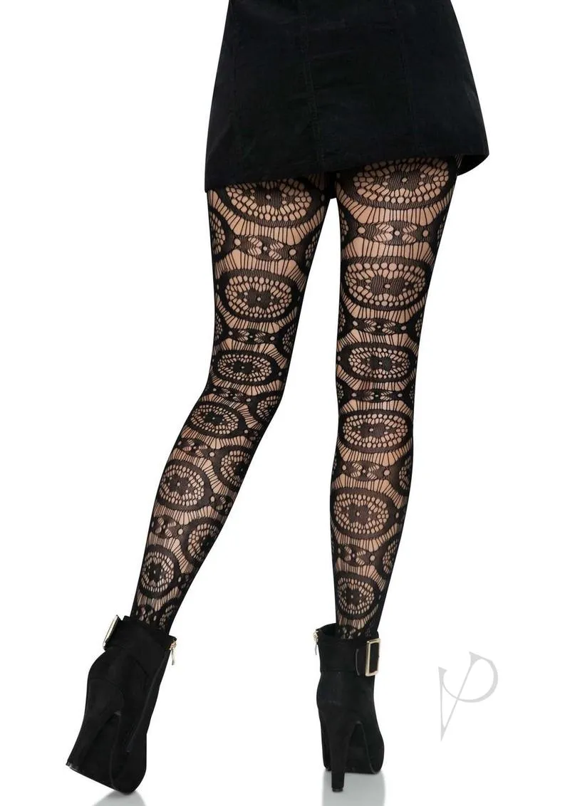 Boho Crochet Net Tights Os Black