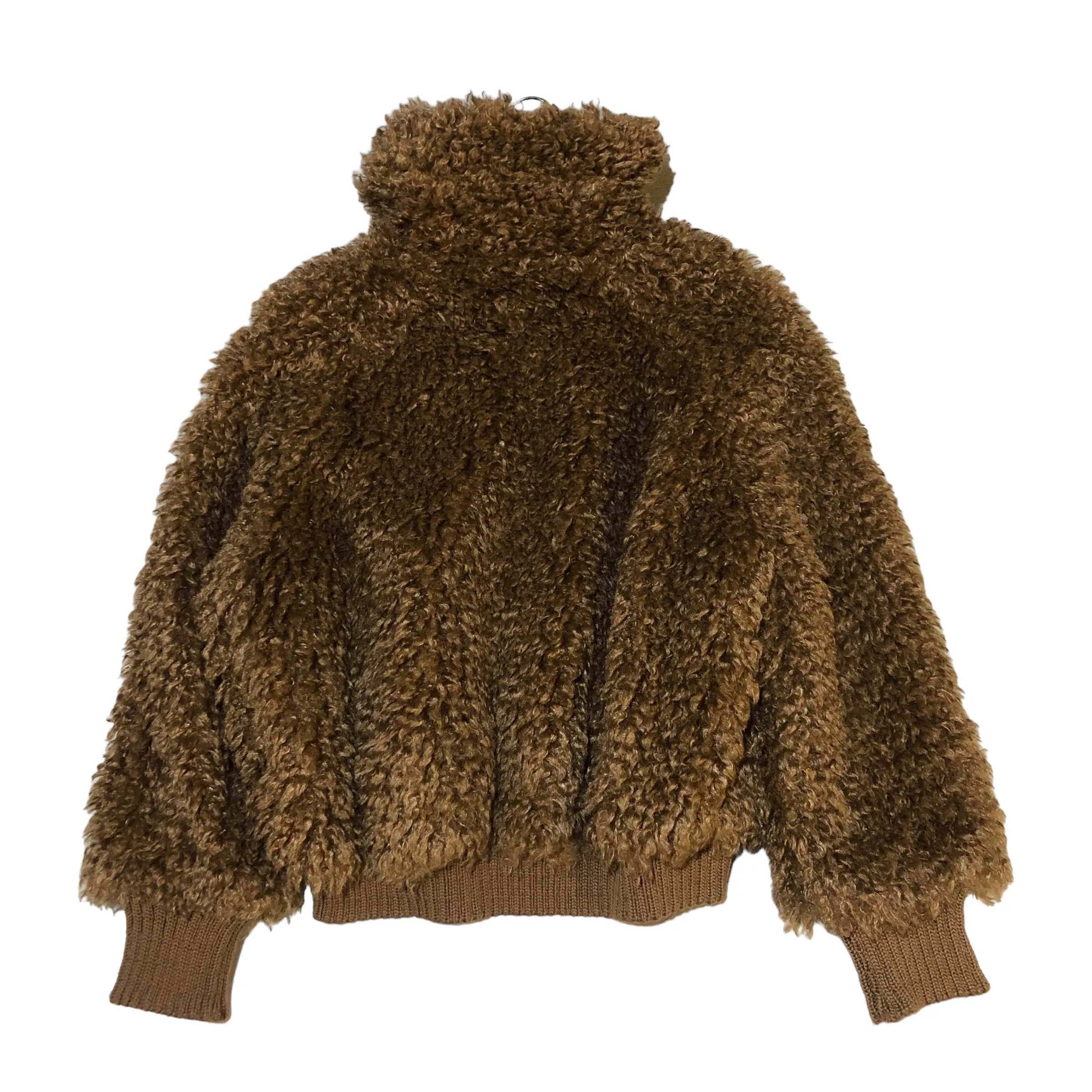Brown Sherpa Faux Fur Bomber