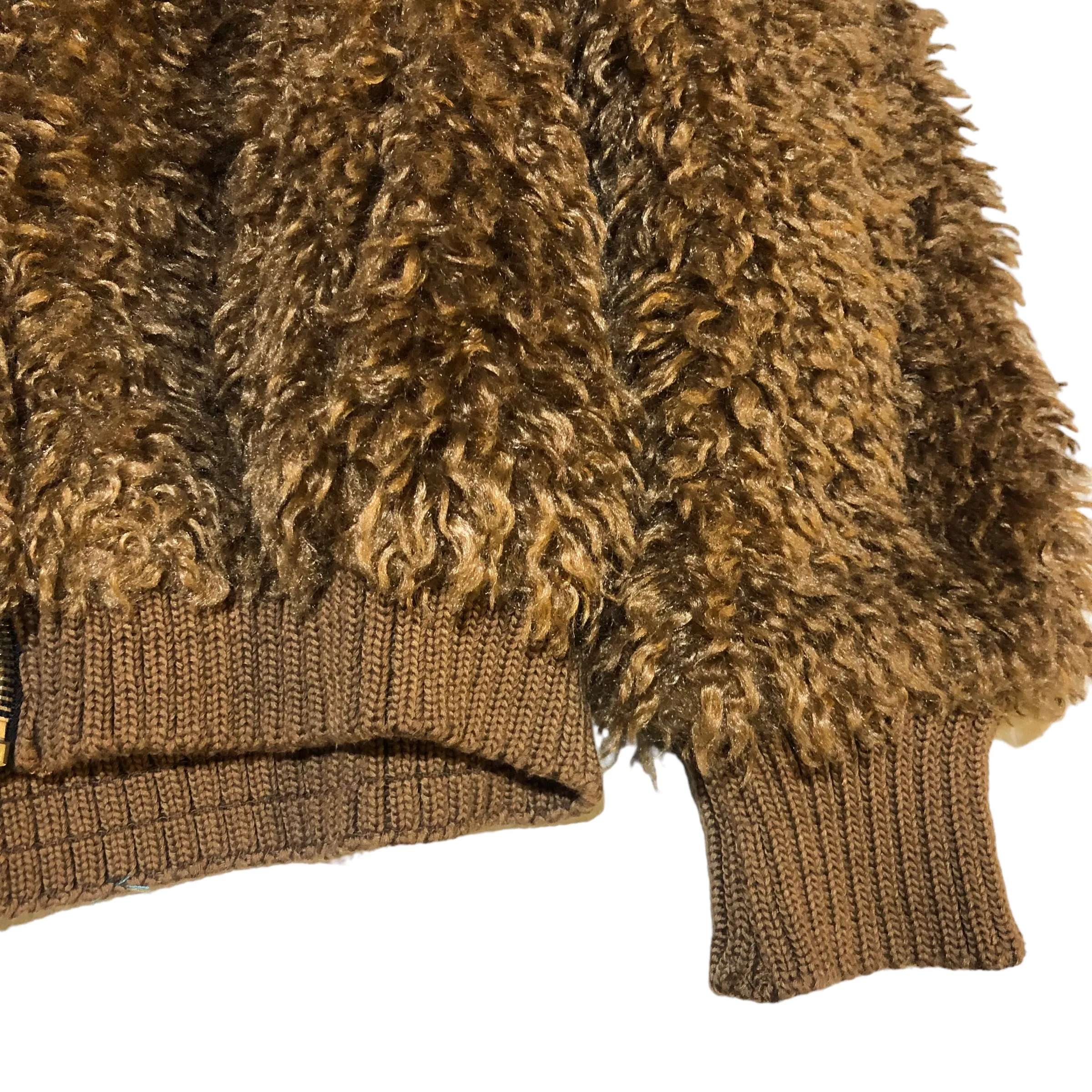 Brown Sherpa Faux Fur Bomber