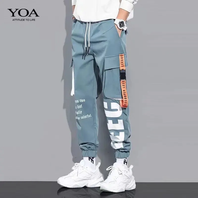 Cargo leggings men loose casual ins trendy cargo pants men trend nine minutes casual pants men