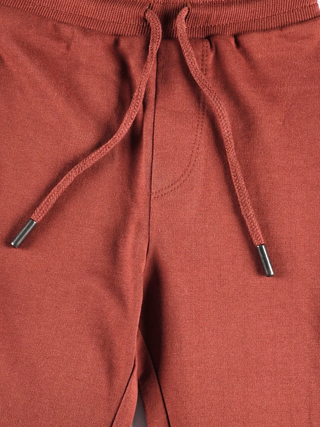 Copper Brown Solid Boys Cargo Shorts