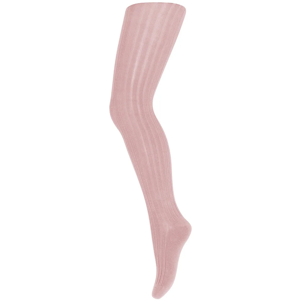 Cotton Rib Tights in Silver Pink by MP Denmark