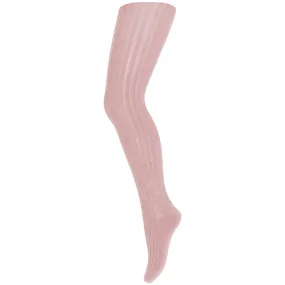 Cotton Rib Tights in Silver Pink by MP Denmark