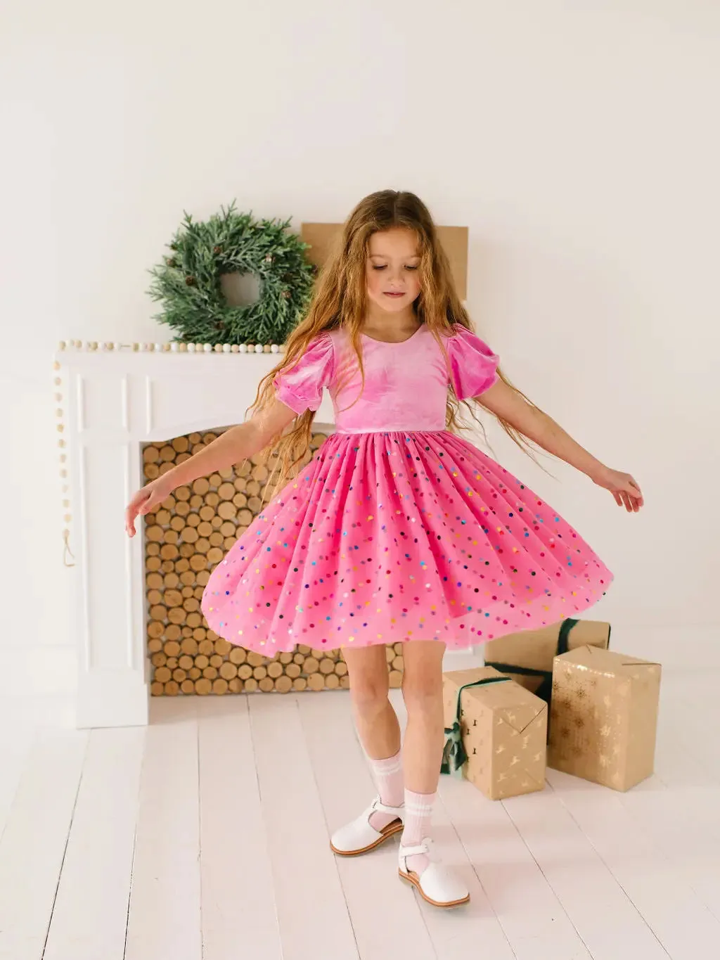 Diana Dress in Bubblegum Confetti