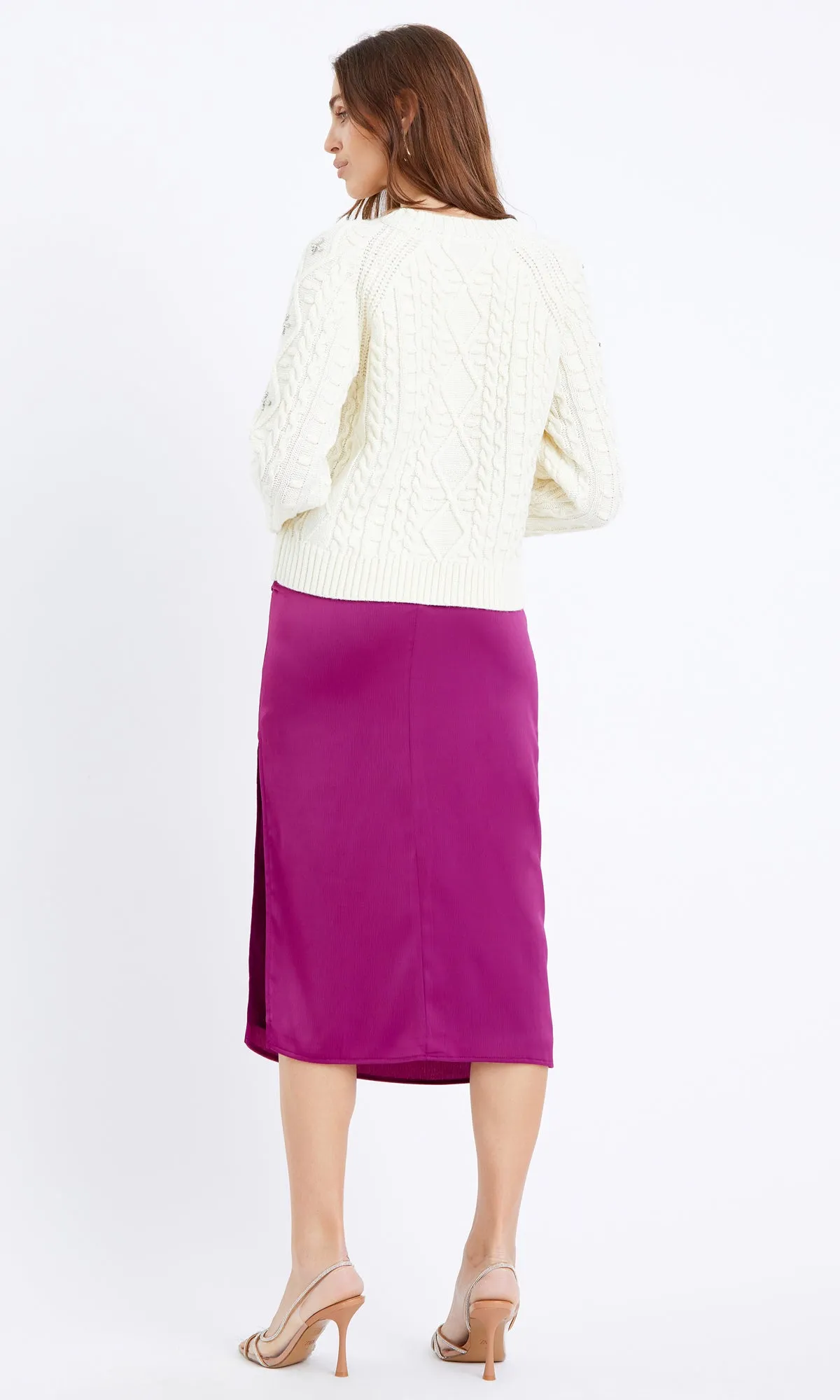Faye Textured Slip Midi Skirt