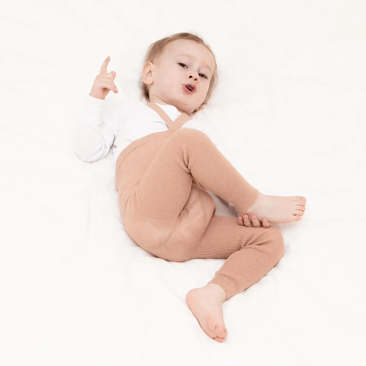 Footless Tights With Braces in Light Brown by Silly Silas