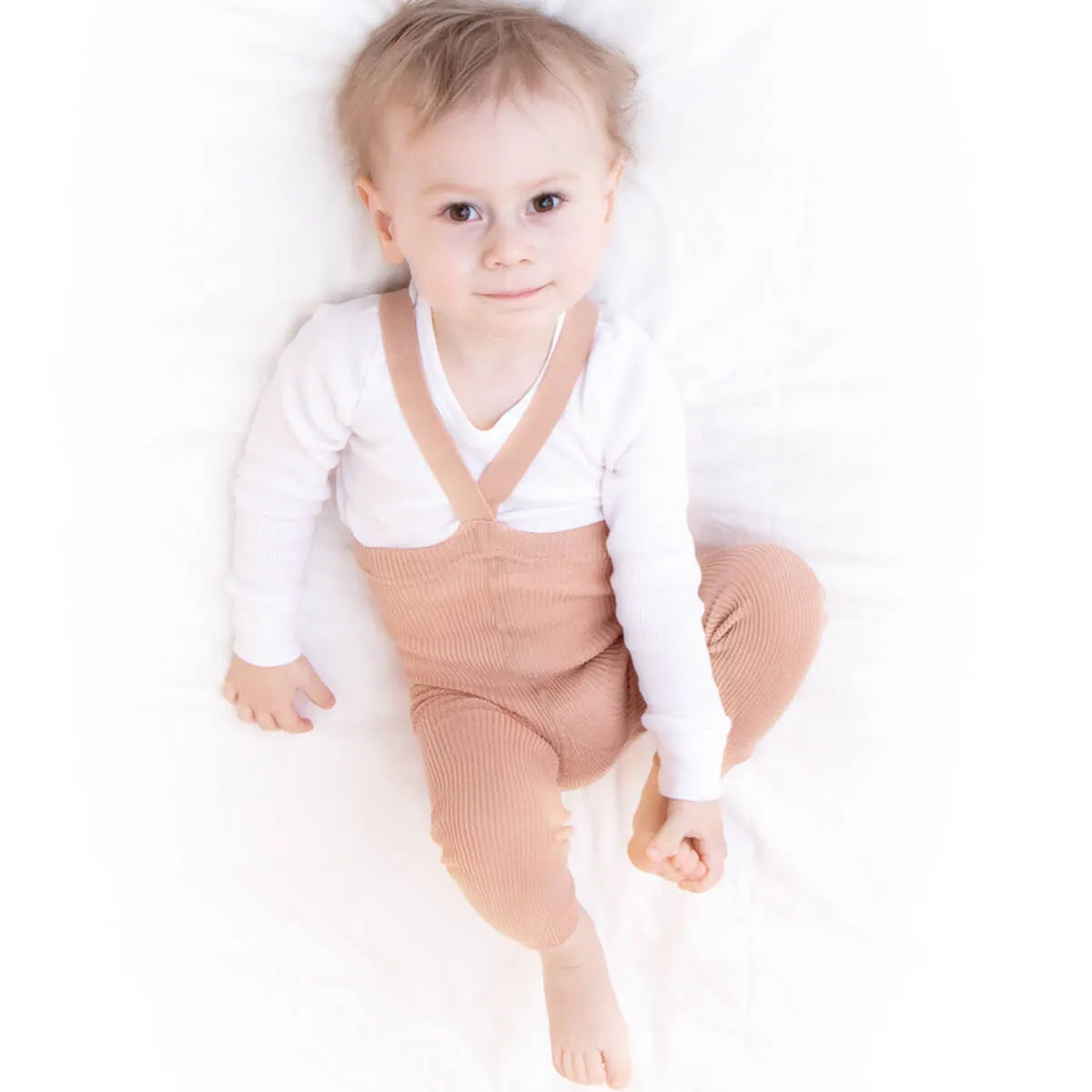 Footless Tights With Braces in Light Brown by Silly Silas