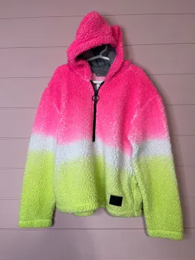 Girls Medium (10) Justice Neon Half Zip Sherpa Jacket