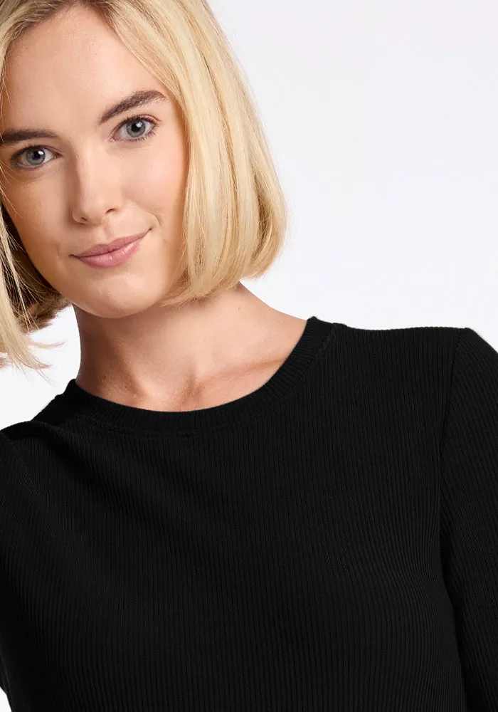 Hadley Ribbed Crew - Black