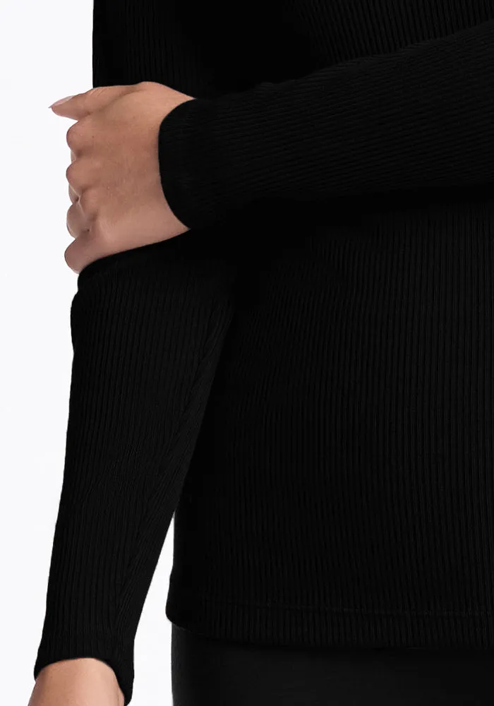 Hadley Ribbed Crew - Black
