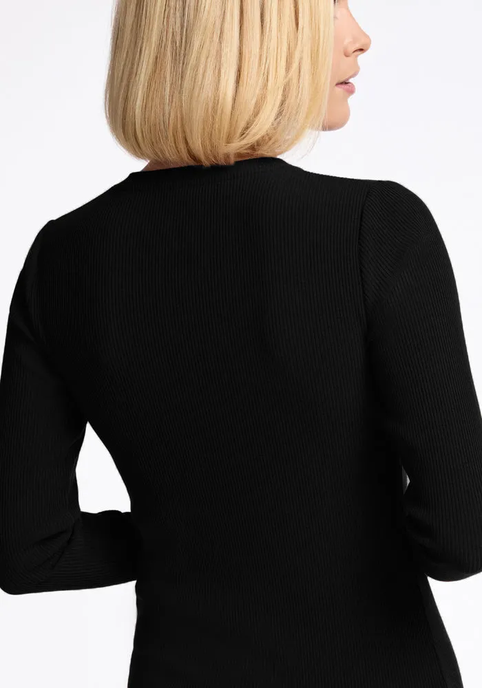 Hadley Ribbed Crew - Black