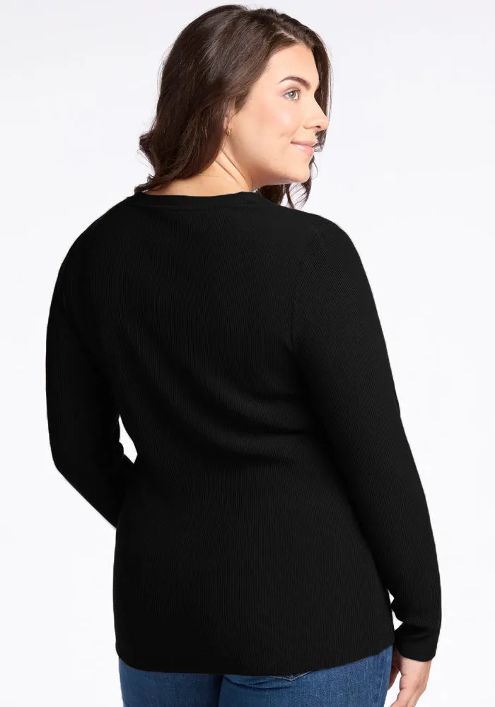 Hadley Ribbed Crew - Black
