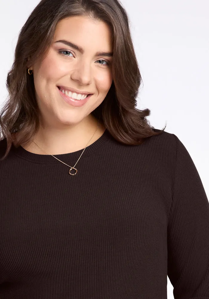 Hadley Ribbed Crew • Final Sale Deals! - French Roast