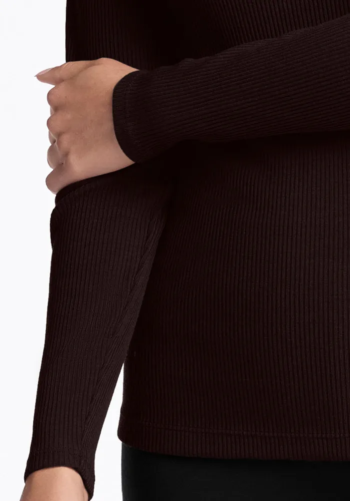 Hadley Ribbed Crew • Final Sale Deals! - French Roast