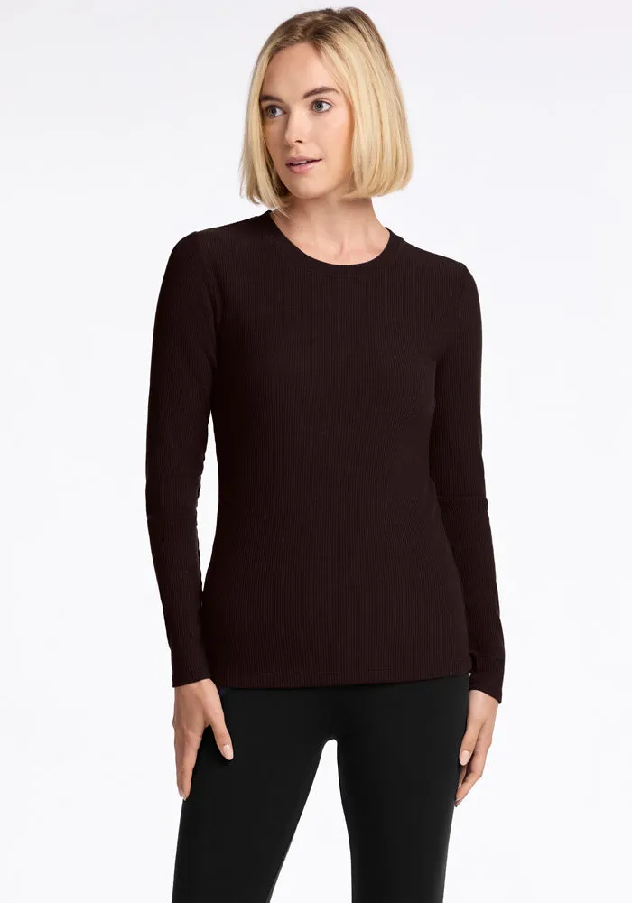 Hadley Ribbed Crew • Final Sale Deals! - French Roast
