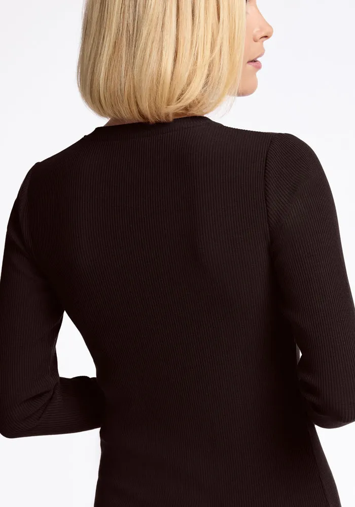 Hadley Ribbed Crew • Final Sale Deals! - French Roast