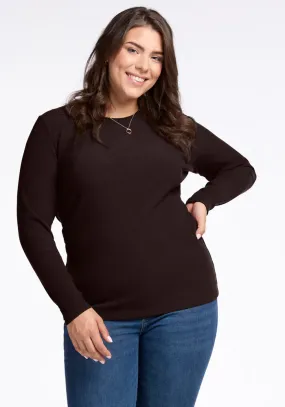 Hadley Ribbed Crew • Final Sale Deals! - French Roast