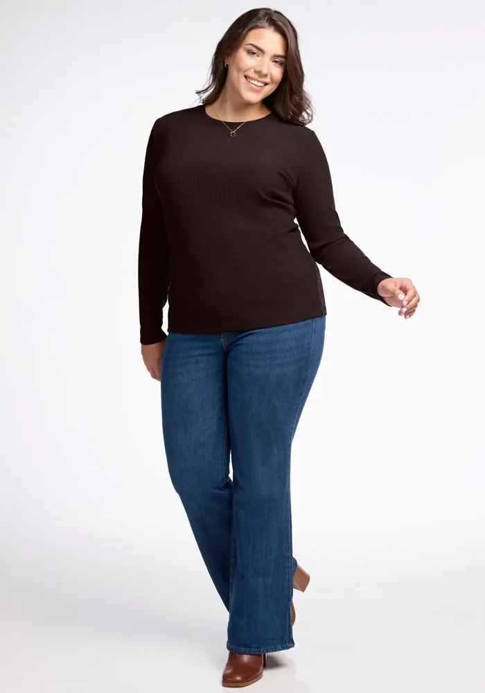 Hadley Ribbed Crew • Final Sale Deals! - French Roast