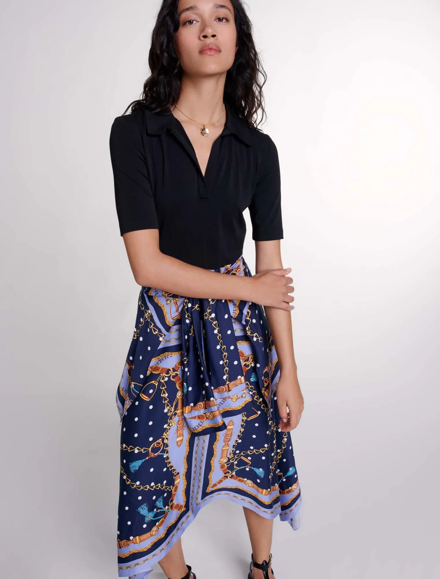 Illusion effect patterned dress