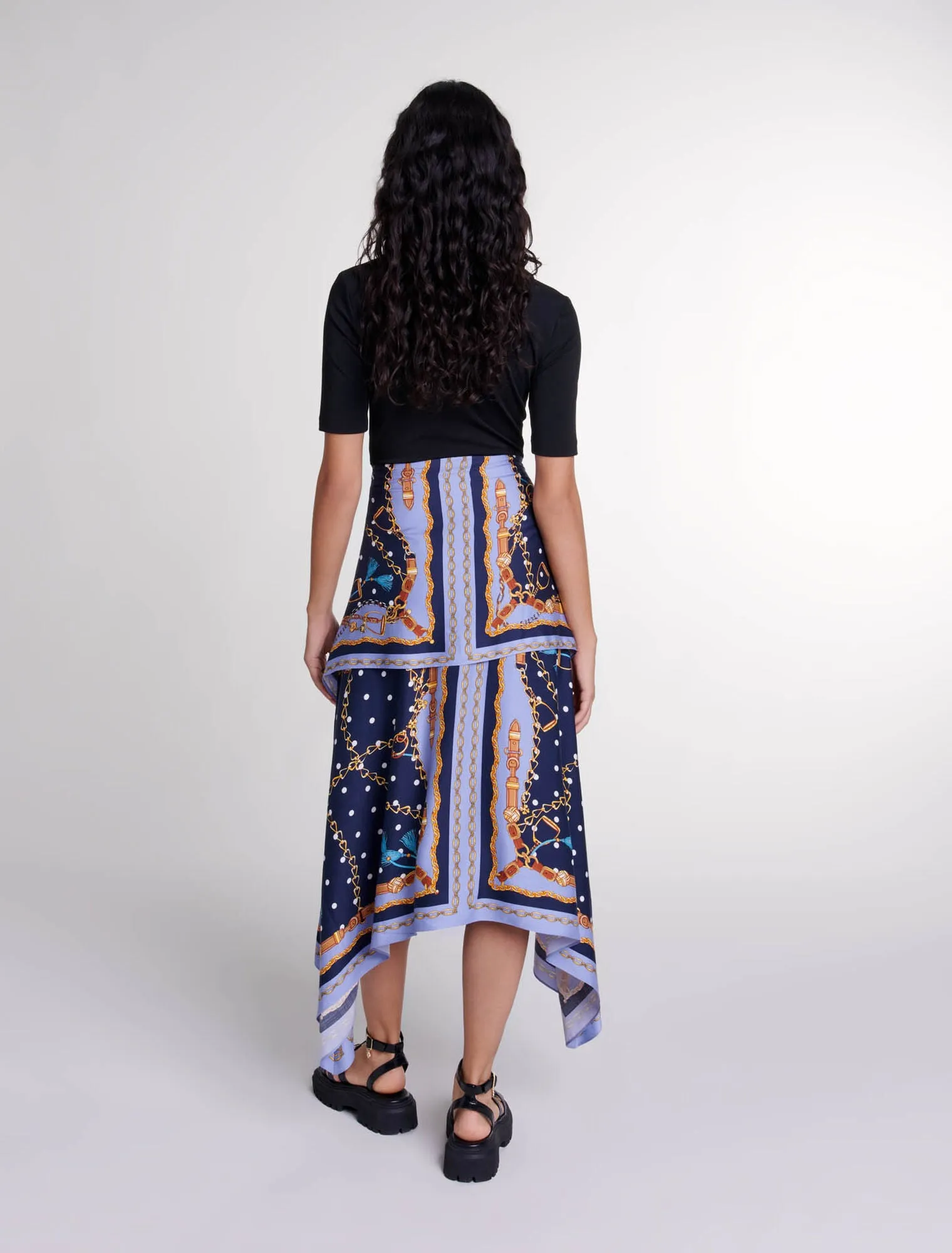 Illusion effect patterned dress