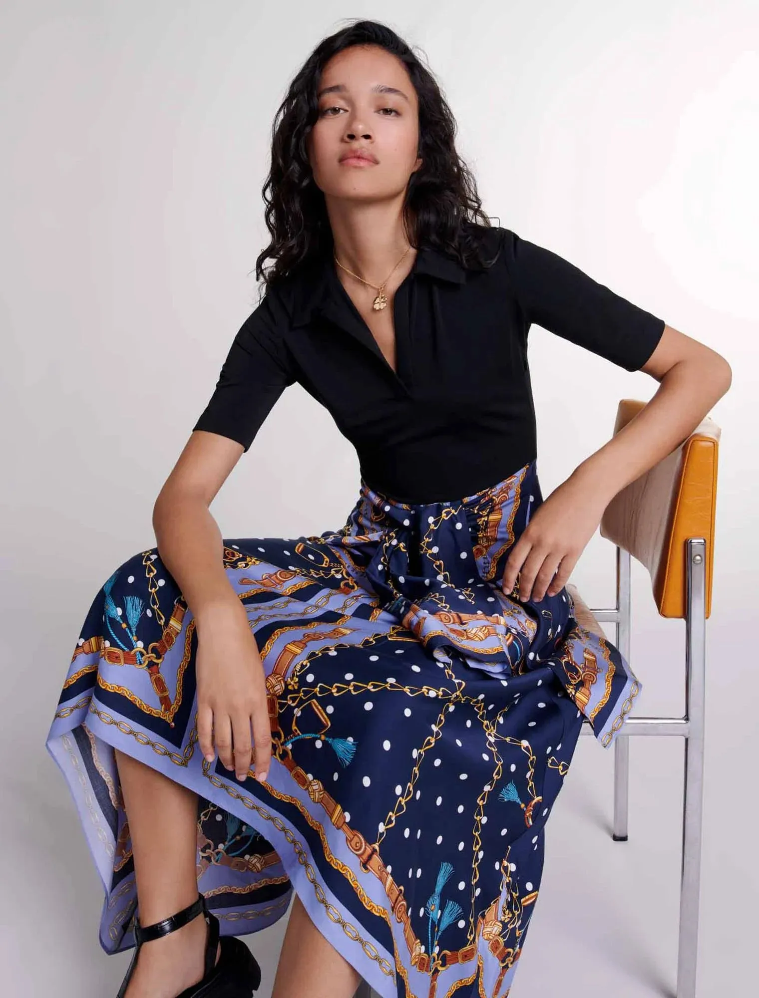 Illusion effect patterned dress