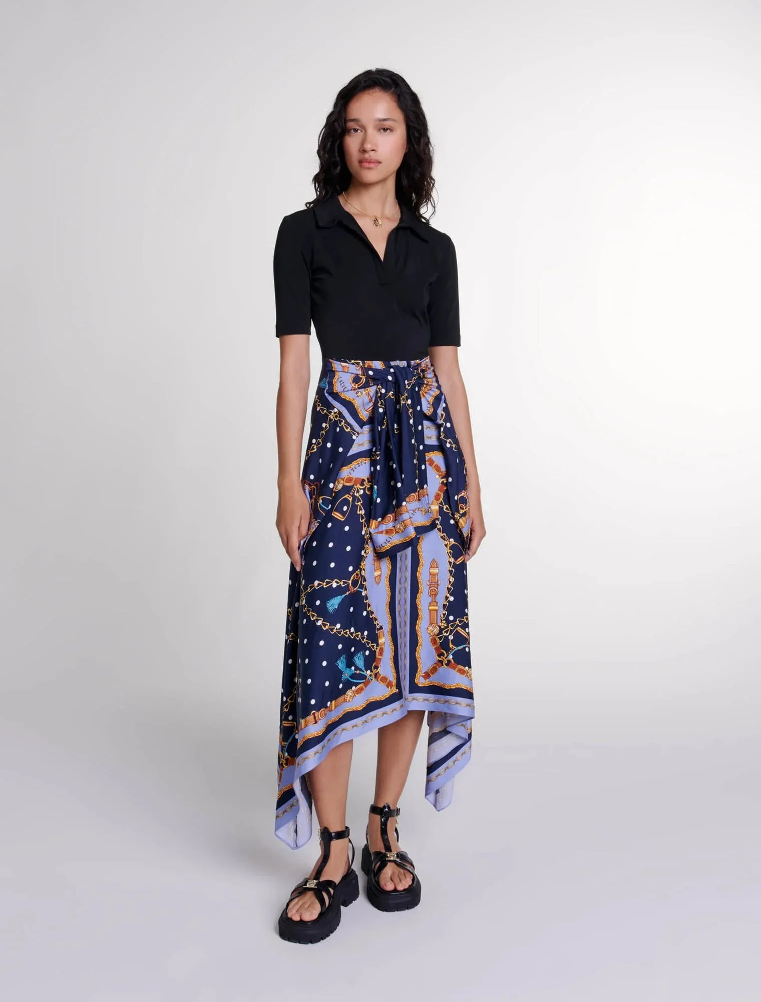 Illusion effect patterned dress