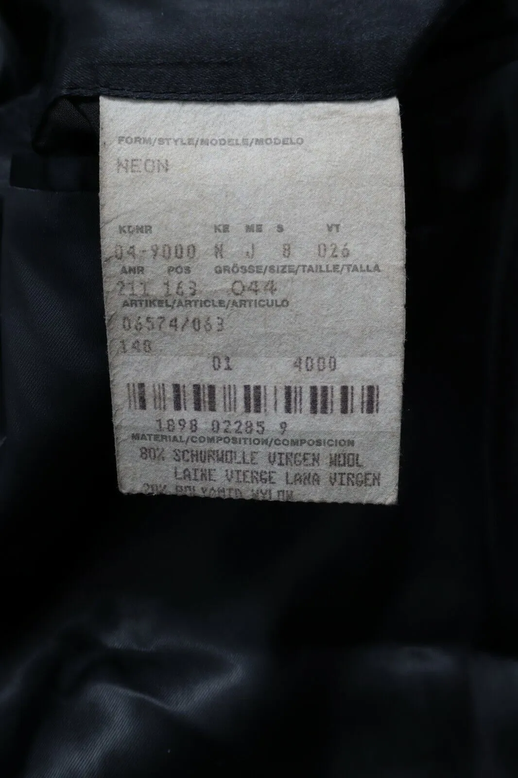 Men's HUGO BOSS Neon Black Wool Blend Long Coat Size 44 / 54