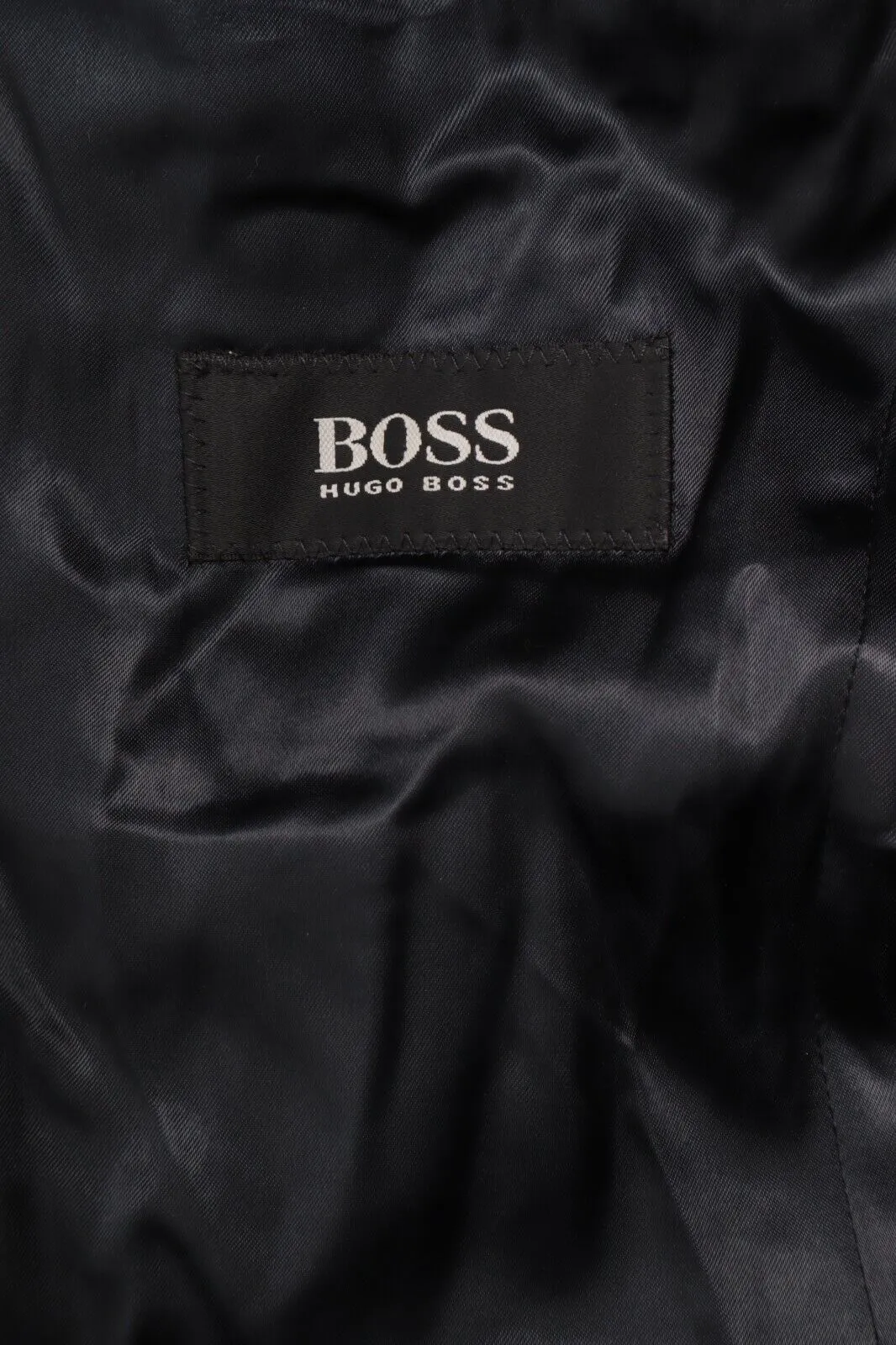 Men's HUGO BOSS Neon Black Wool Blend Long Coat Size 44 / 54