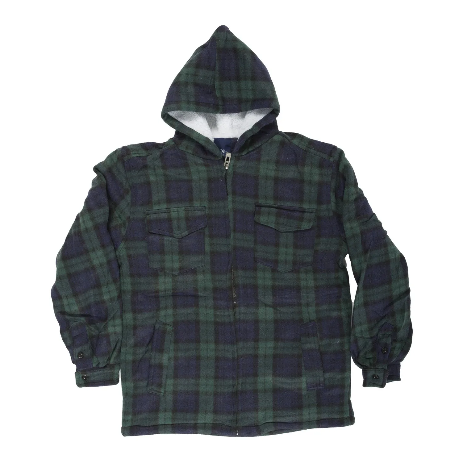 Mens Sherpa Lined Check Jacket Black Watch