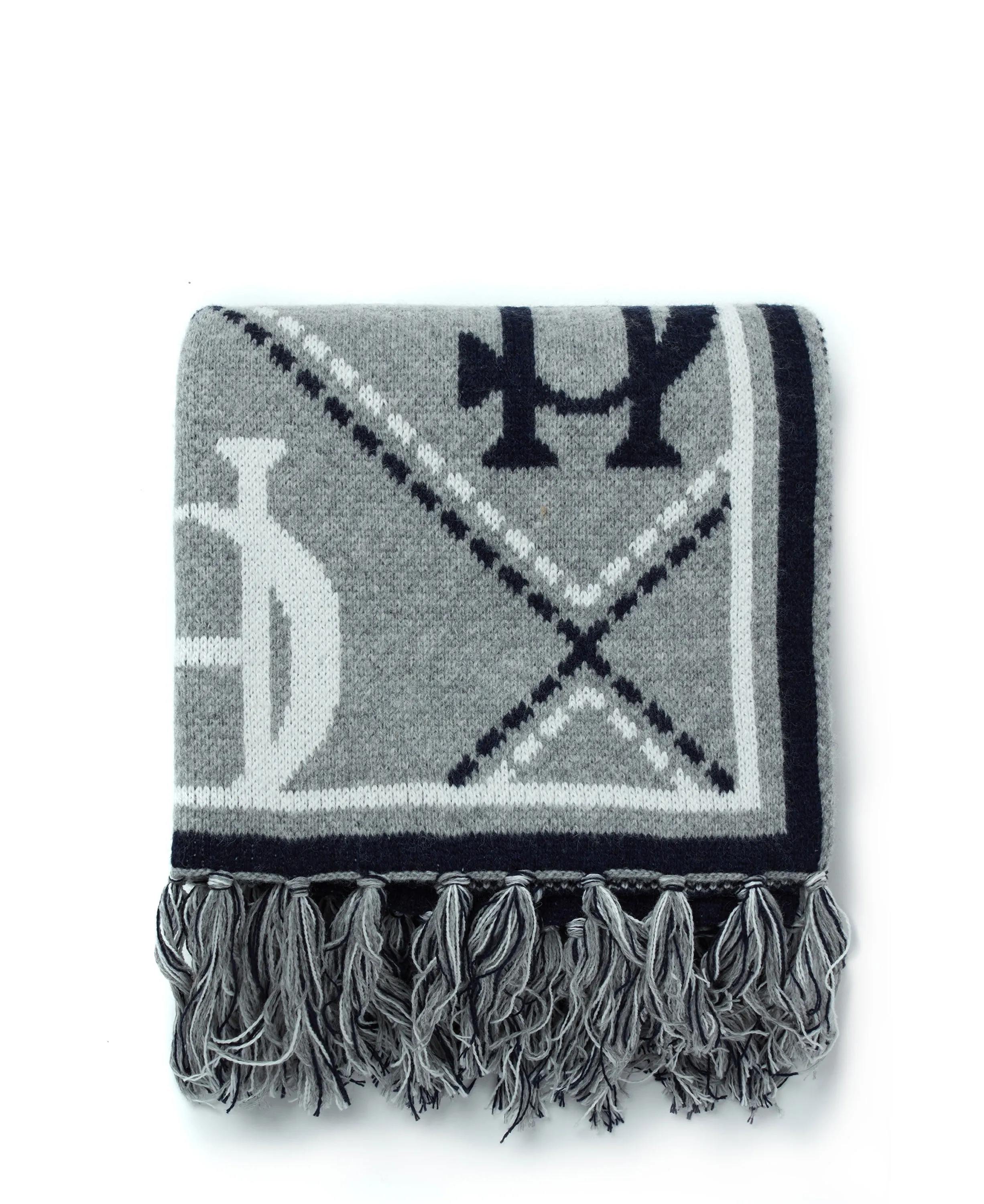 Monogram Scarf - Grey Marl