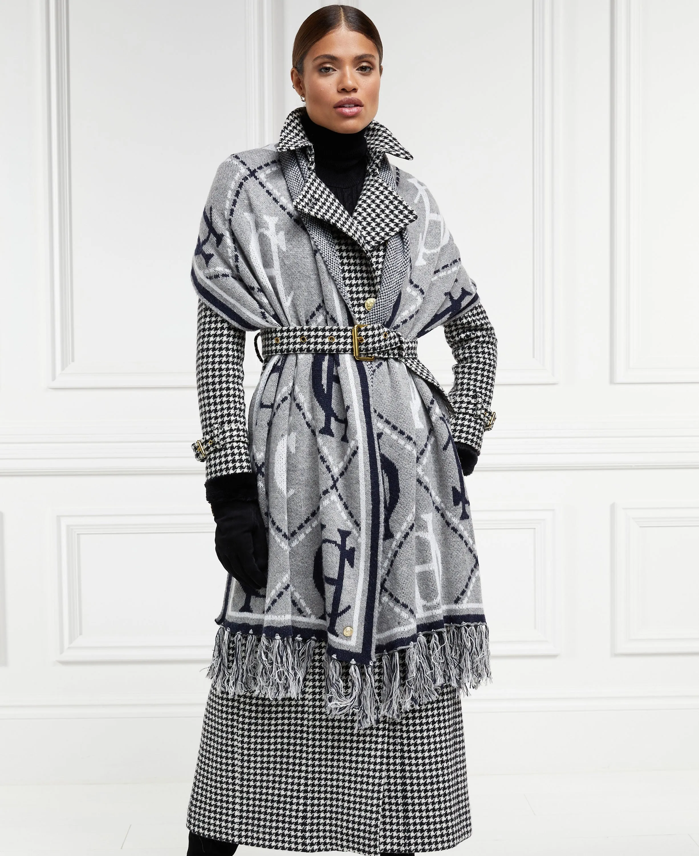Monogram Scarf - Grey Marl