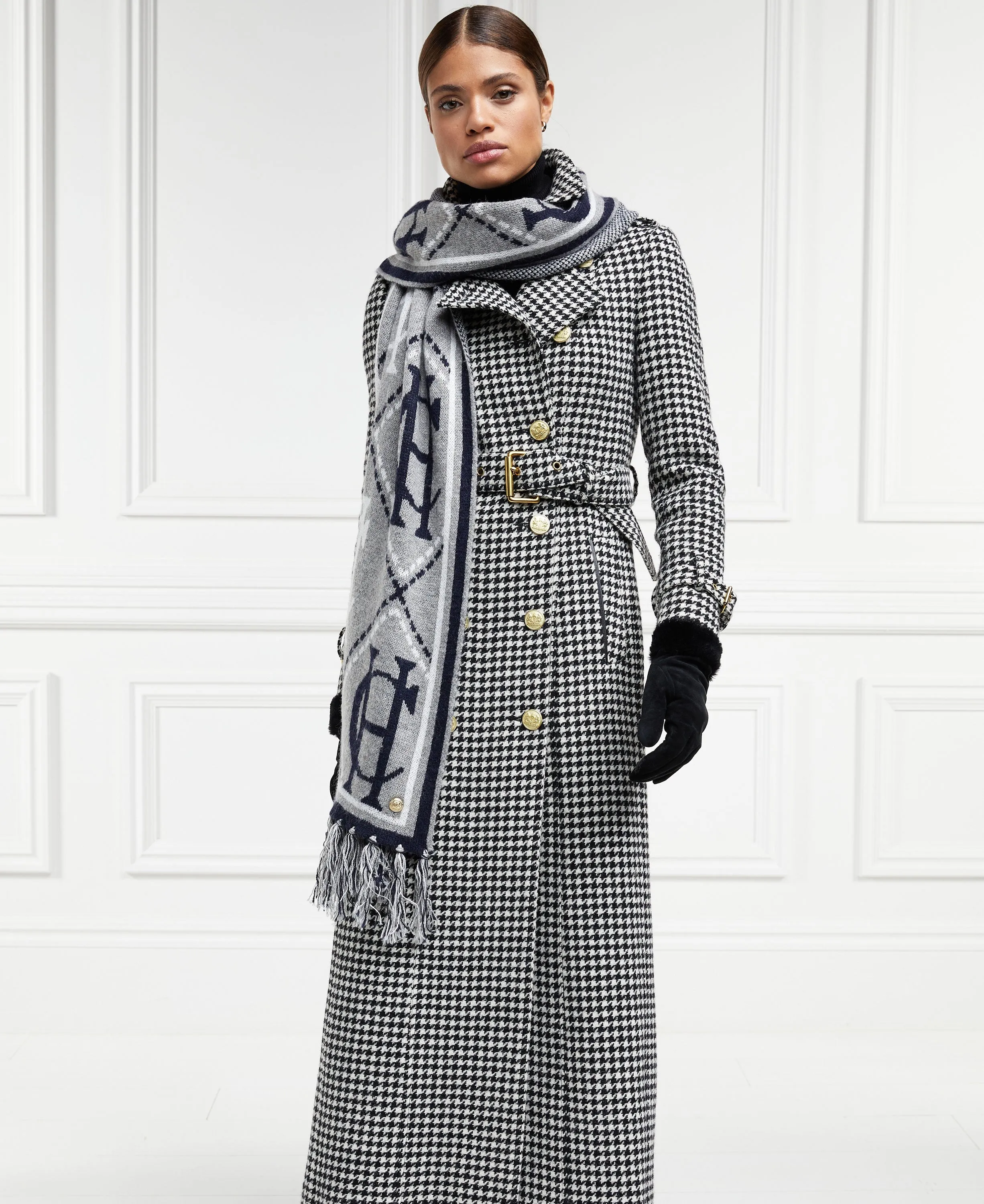 Monogram Scarf - Grey Marl