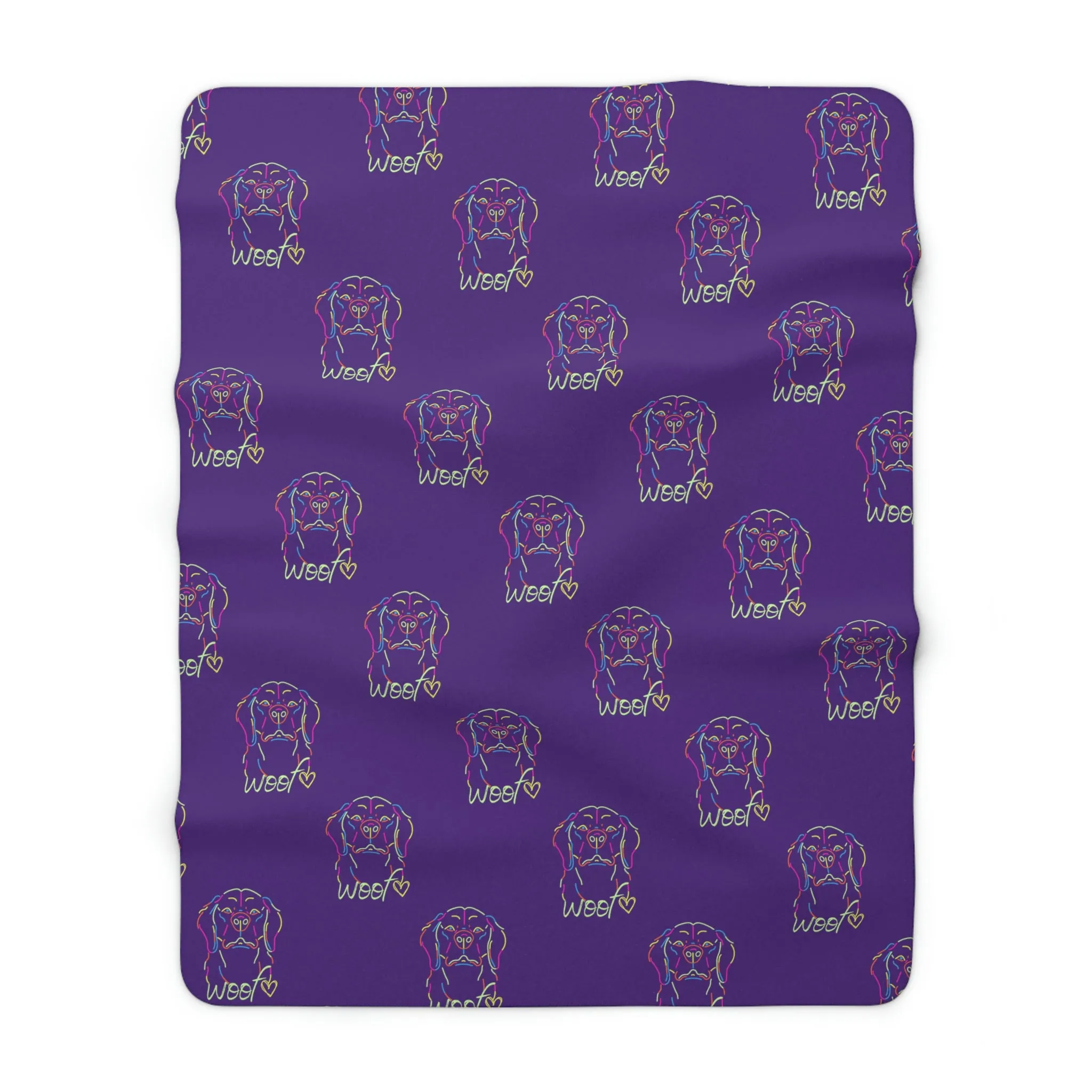 Neon Dog POD Sherpa Fleece Blanket