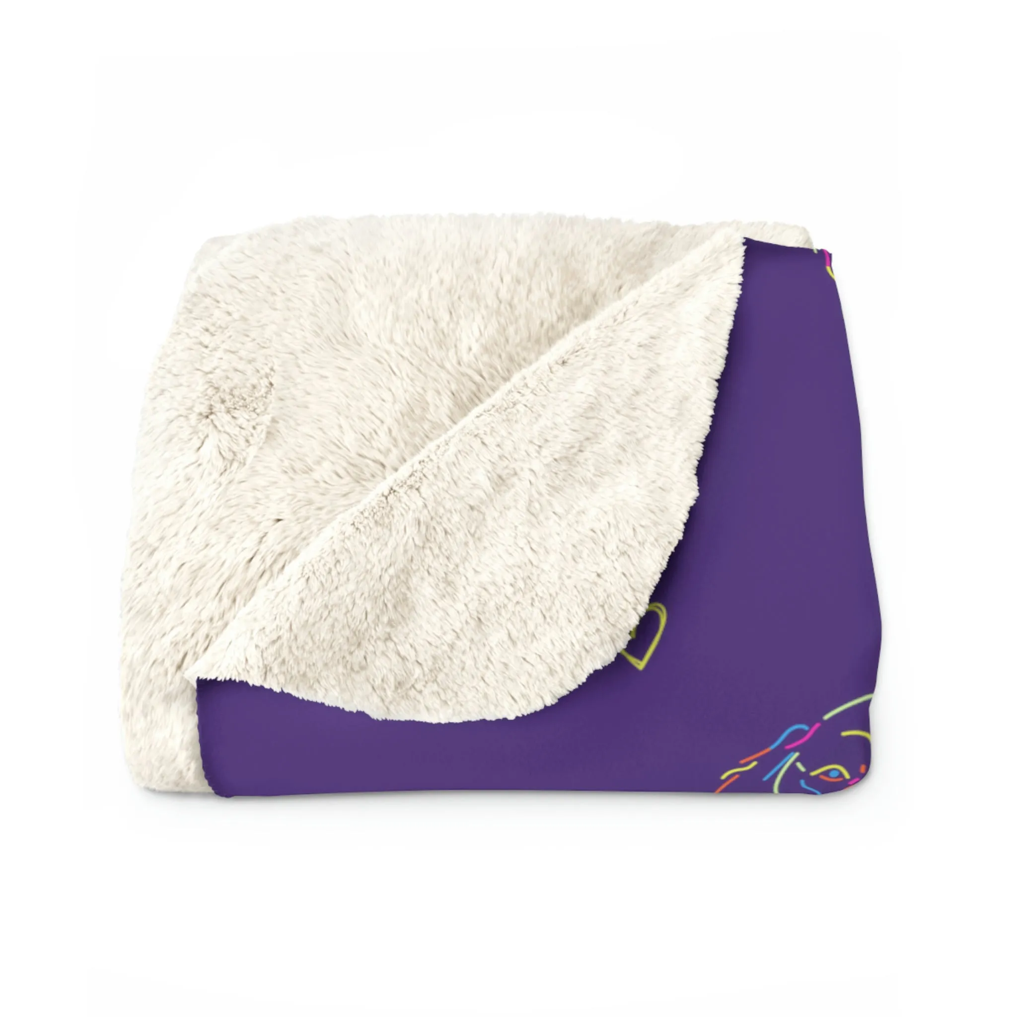 Neon Dog POD Sherpa Fleece Blanket