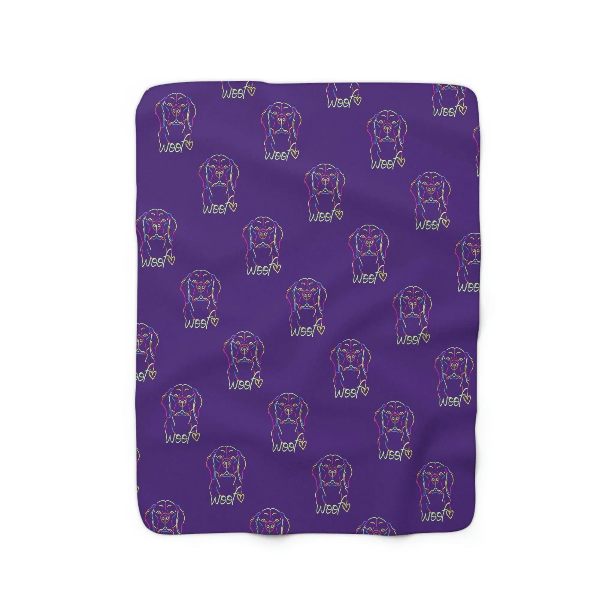 Neon Dog POD Sherpa Fleece Blanket
