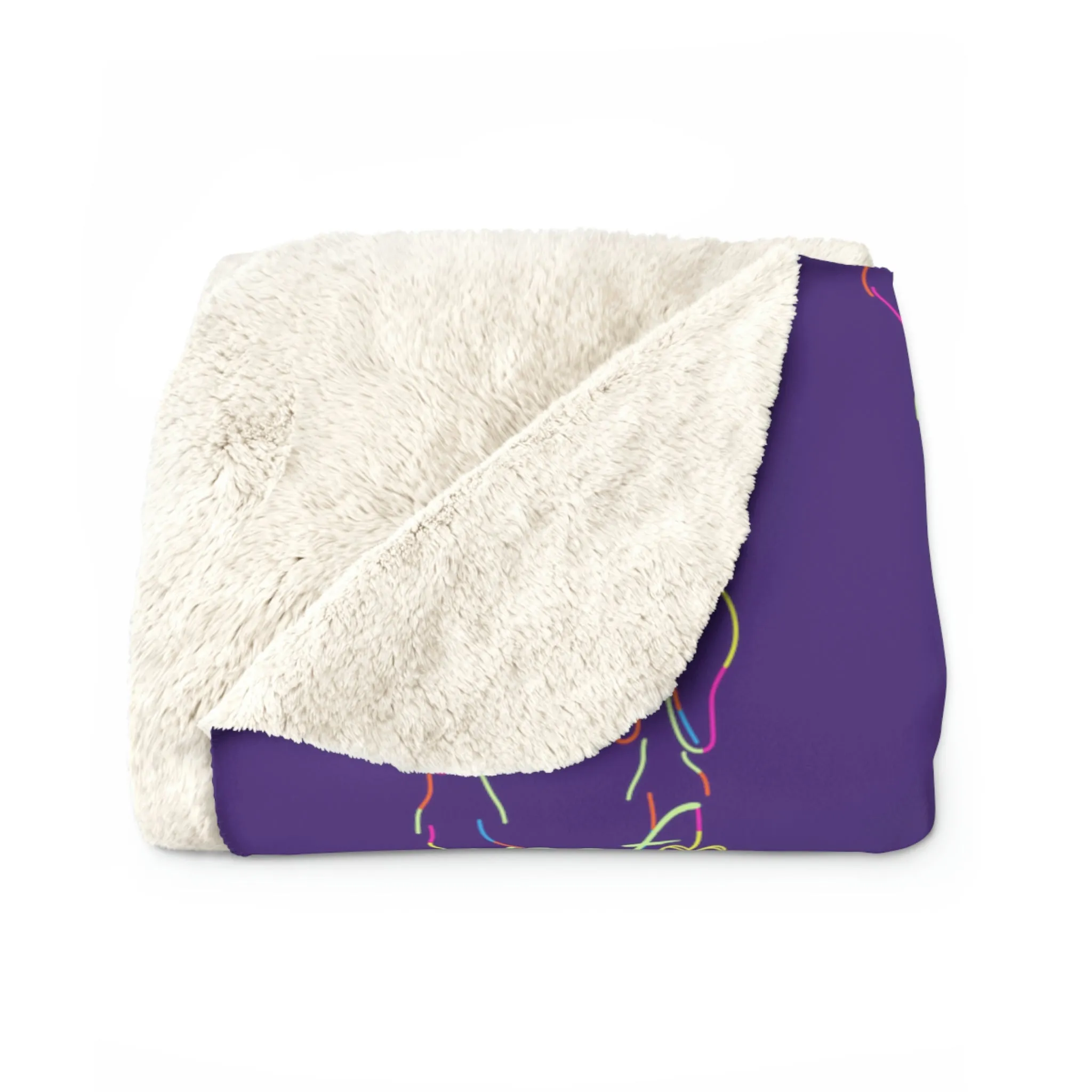 Neon Dog POD Sherpa Fleece Blanket