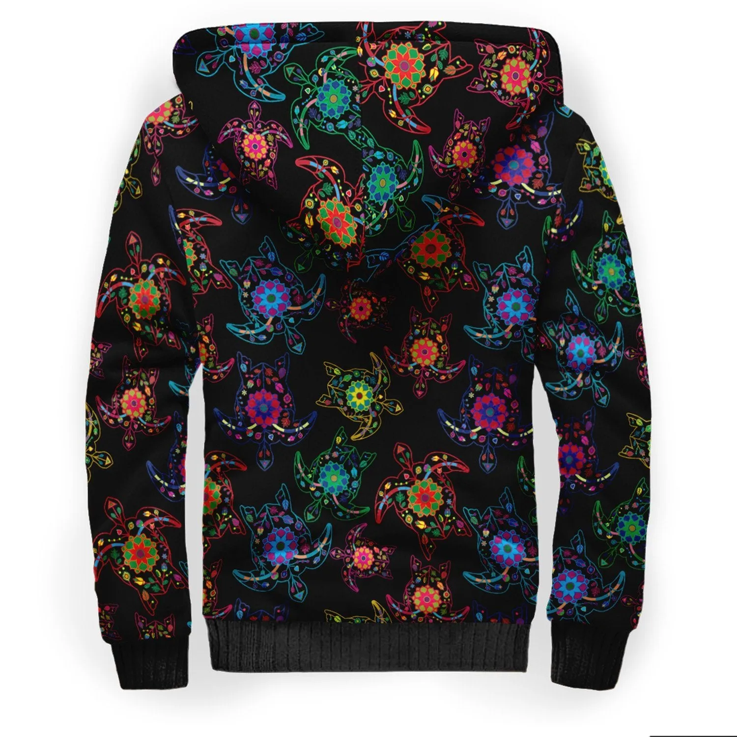 Neon Floral Turtles Sherpa Hoodie