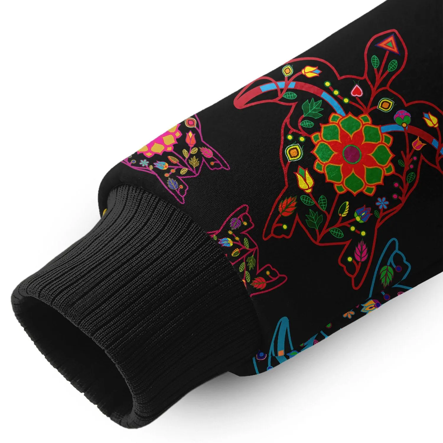 Neon Floral Turtles Sherpa Hoodie