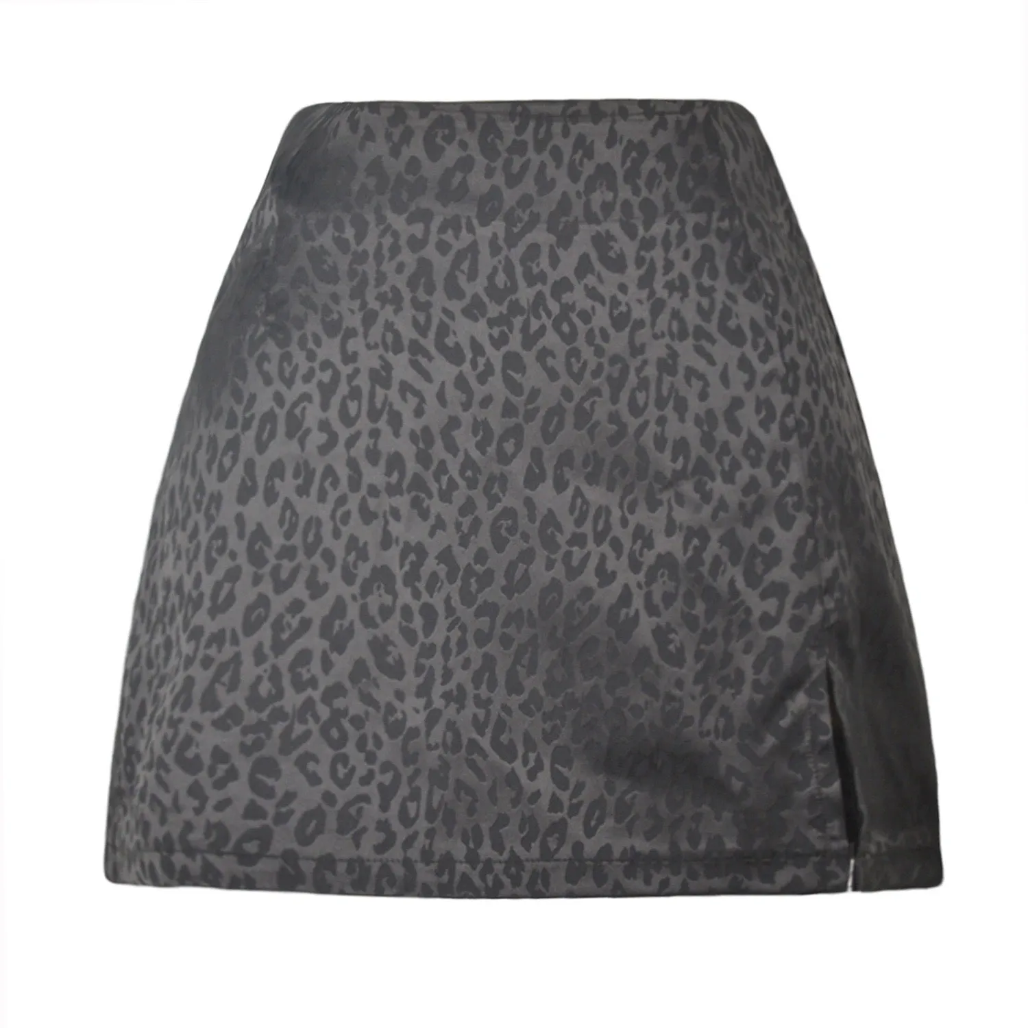 OL Split High Waist A line BLACK Skirt
