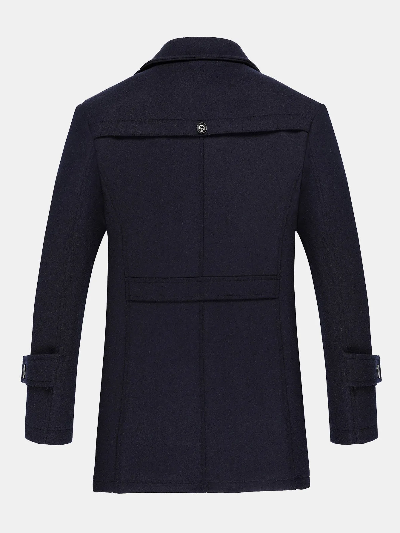 Quilted Lined Double Layer Detachable Scarf Neck Woolen Coat
