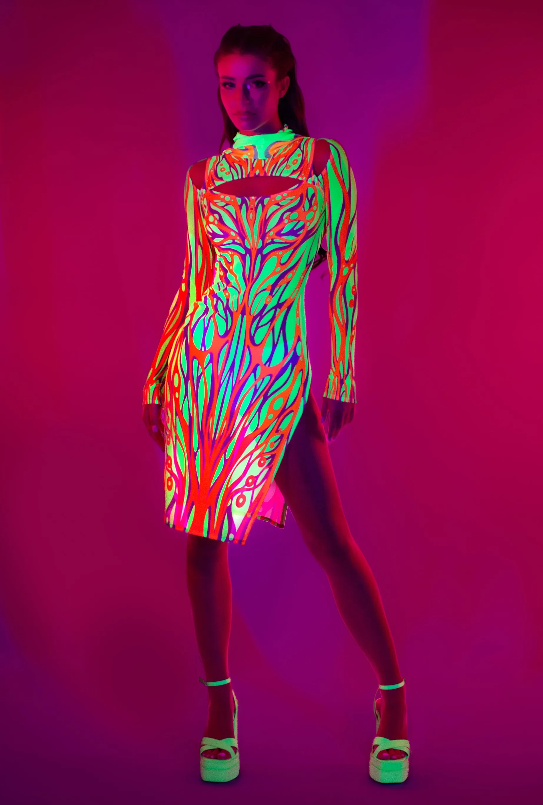 Rebirth Mesh Hooded Dress