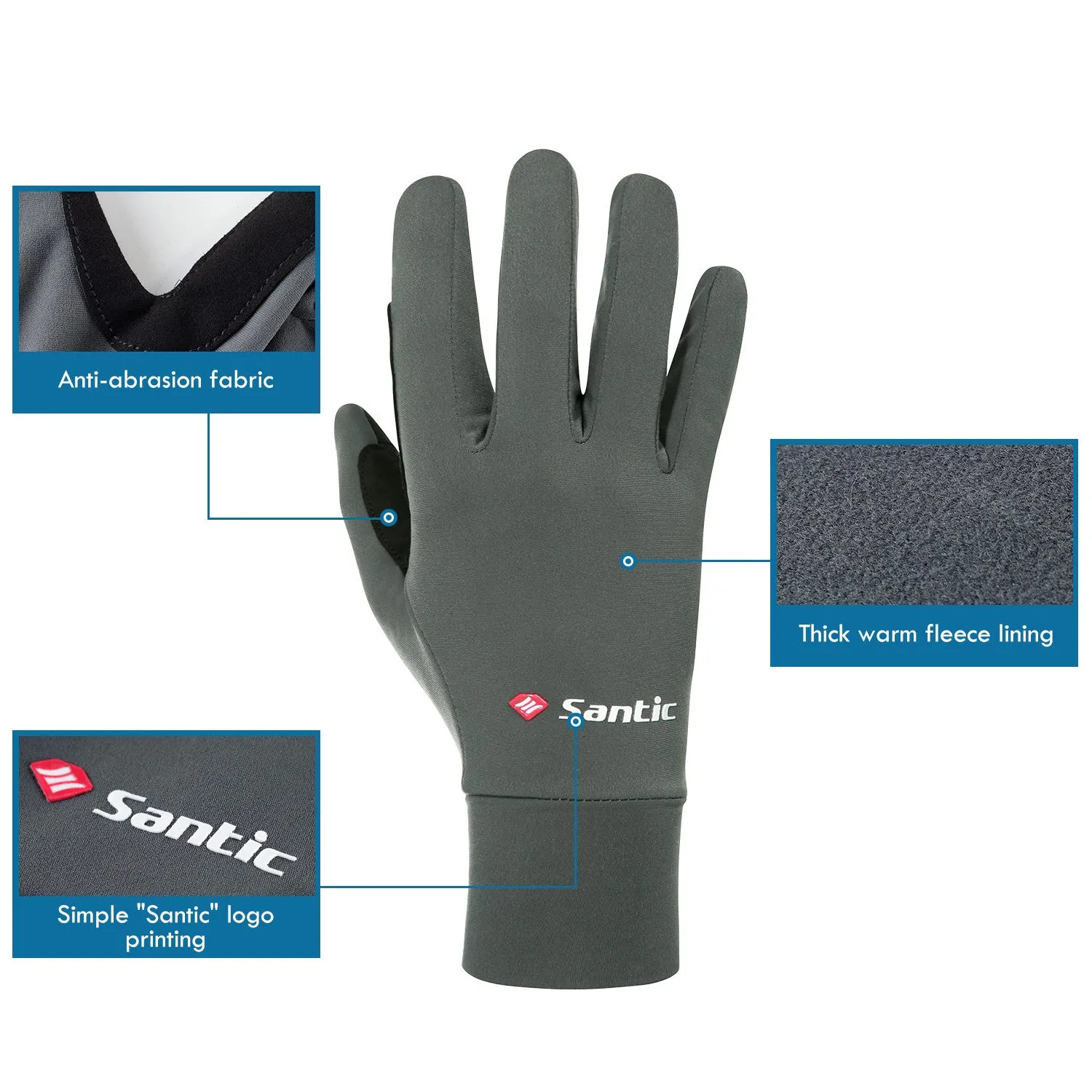 Santic Dorin Green Men Women Cycling Gloves
