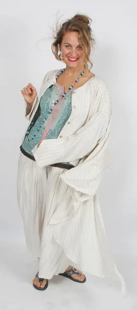 Tienda ho San Remo Linen Stripe Scarf Jacket Sml-6X Plus